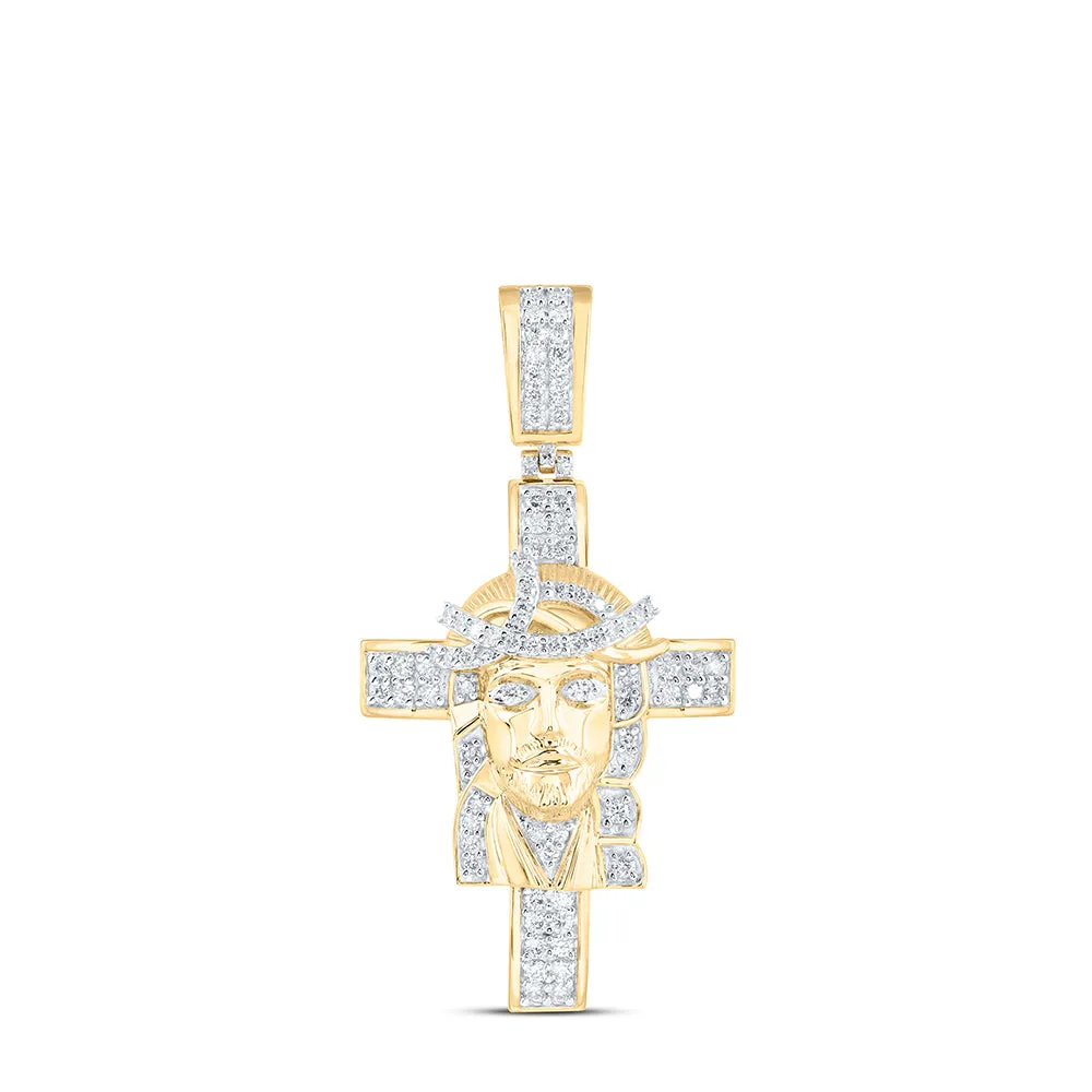 1 CTW-DIA NK JESUS CROSS MENS CHARM