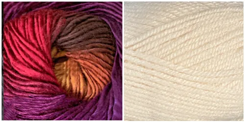 (100% Acrylic) ORCHID   VANILLA - Falling Leaves Scarf YARN KIT