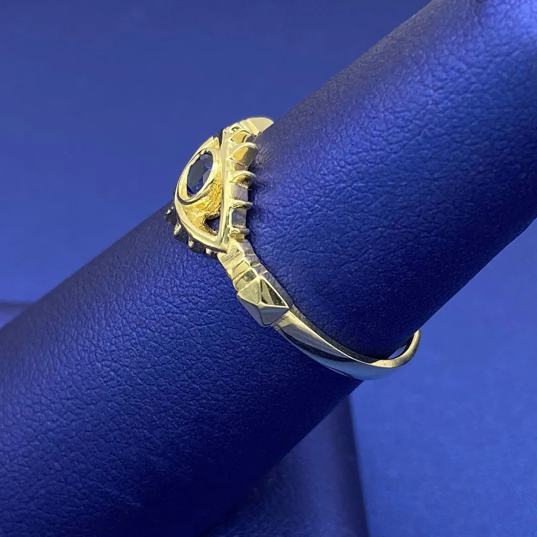 10k CZ Blue Evil Eye Ring