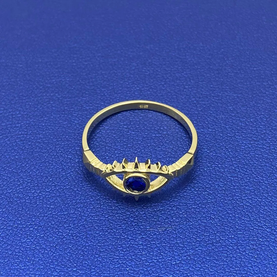 10k CZ Blue Evil Eye Ring