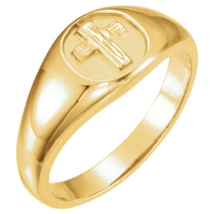 10K Gold or Sterling Silver "Rugged Cross" Purity Ring