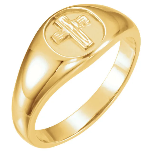 10K Gold or Sterling Silver "Rugged Cross" Purity Ring