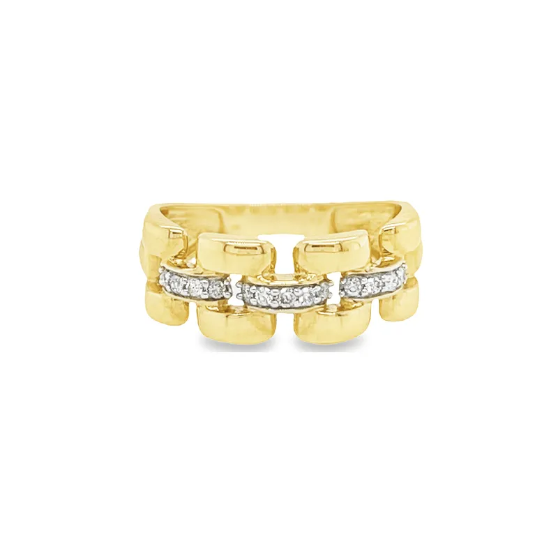 10K Yellow Gold 0.15TDW Diamond Imperial Men's Ring