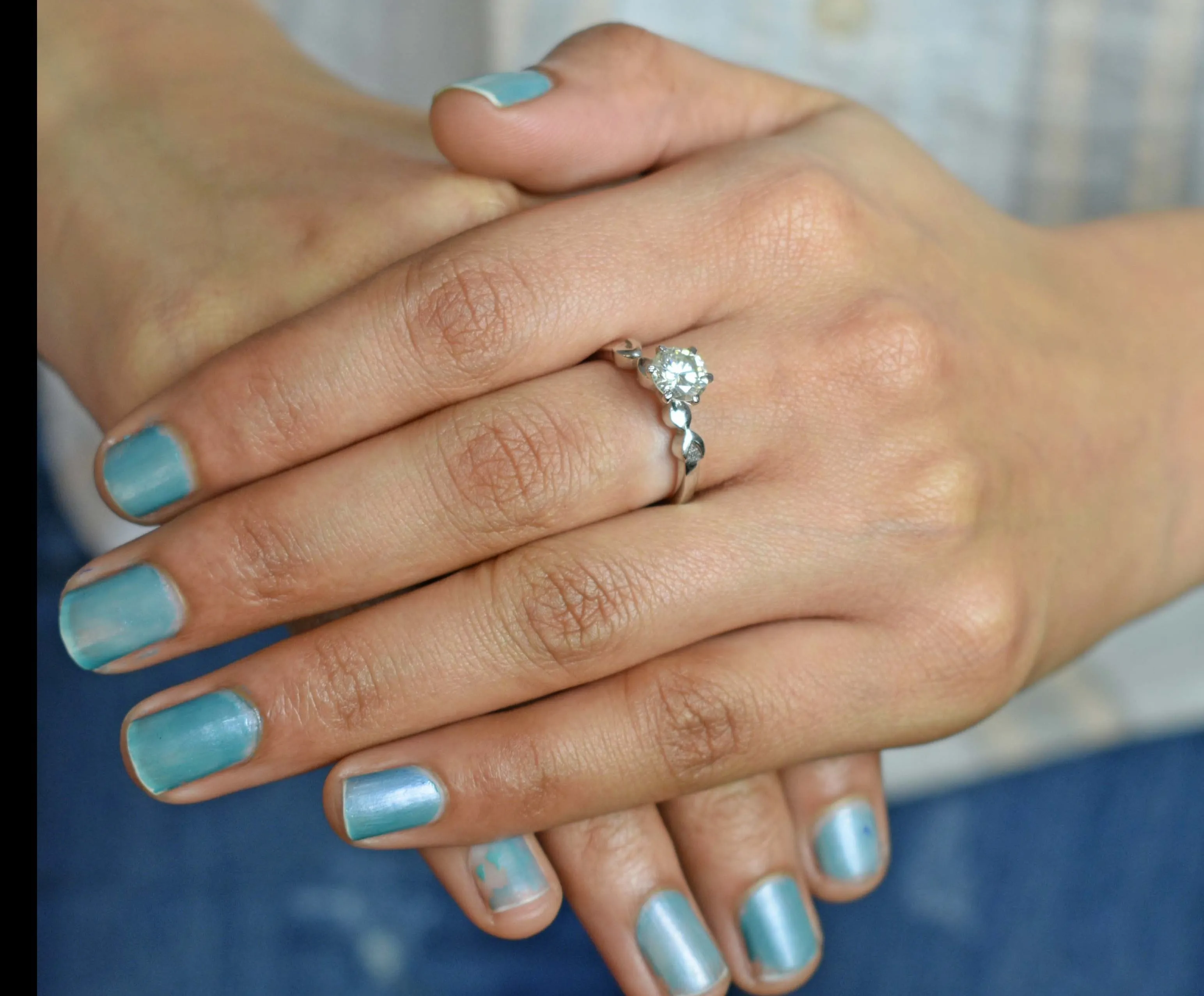 1.20 Ct Stylish Off White Diamond Solitaire Ring, Very Elegant & Great Sparkle ! Ideal For Birthday Gift, Certified Diamond!