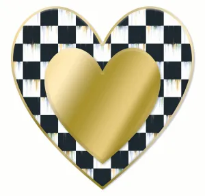 12"H Metal/Embossed Checkered Heart Sign - MD157908