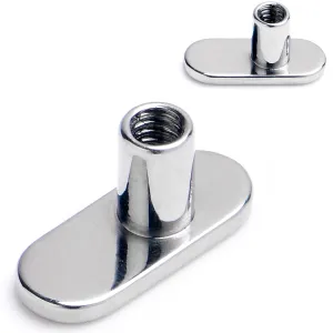 14 Gauge 2.5mm Rise No Hole Implant Grade Titanium Dermal Anchor Base