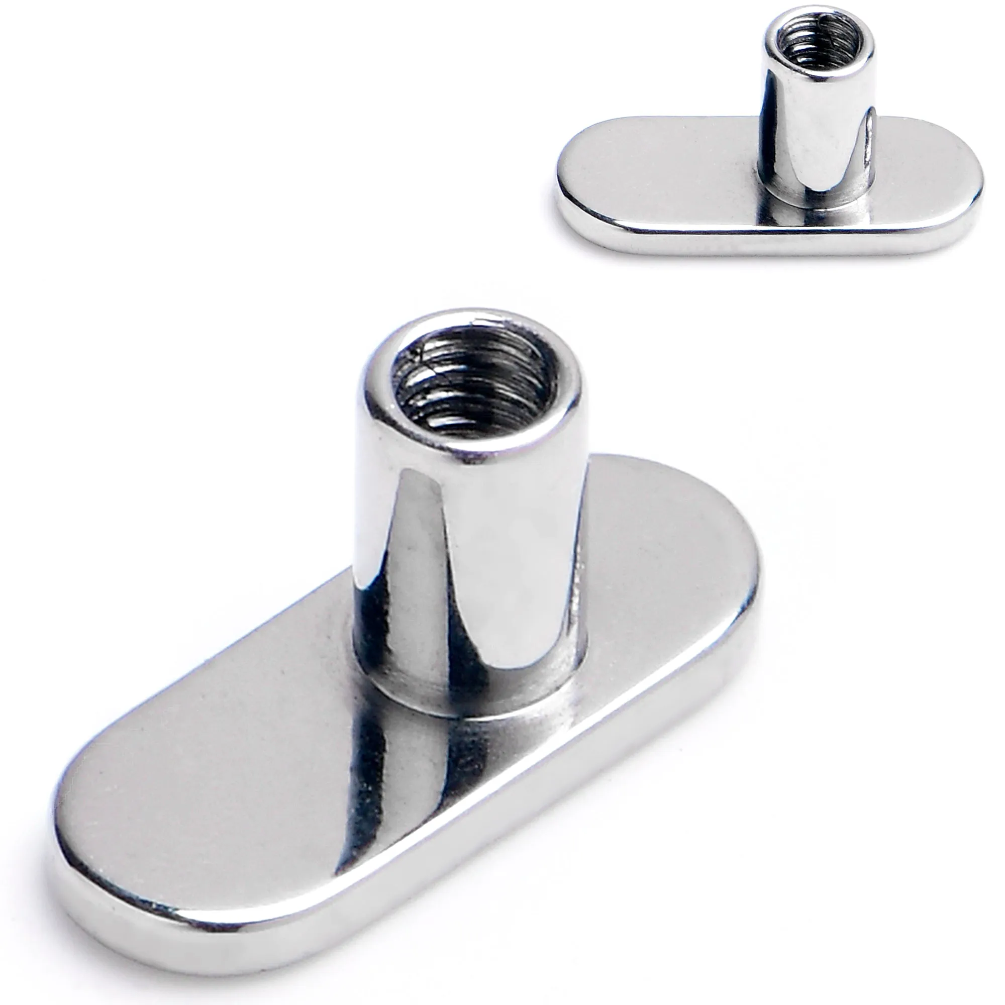 14 Gauge 2.5mm Rise No Hole Implant Grade Titanium Dermal Anchor Base