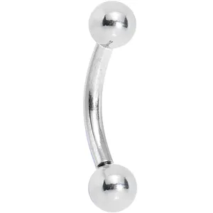 14 Gauge 3/8 Stainless Steel Single Side Internal Threading Curved Barbell