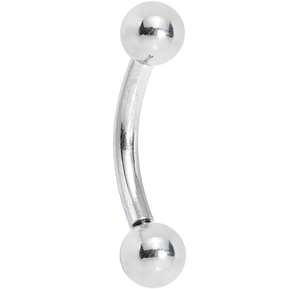 14 Gauge 3/8 Stainless Steel Single Side Internal Threading Curved Barbell