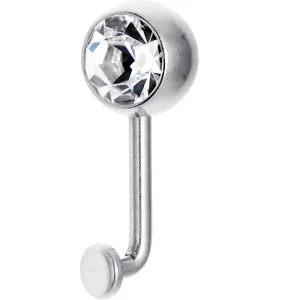 14 Gauge 8mm Clear Gem Vertical Hood Piercing -3/8 2mm Rise