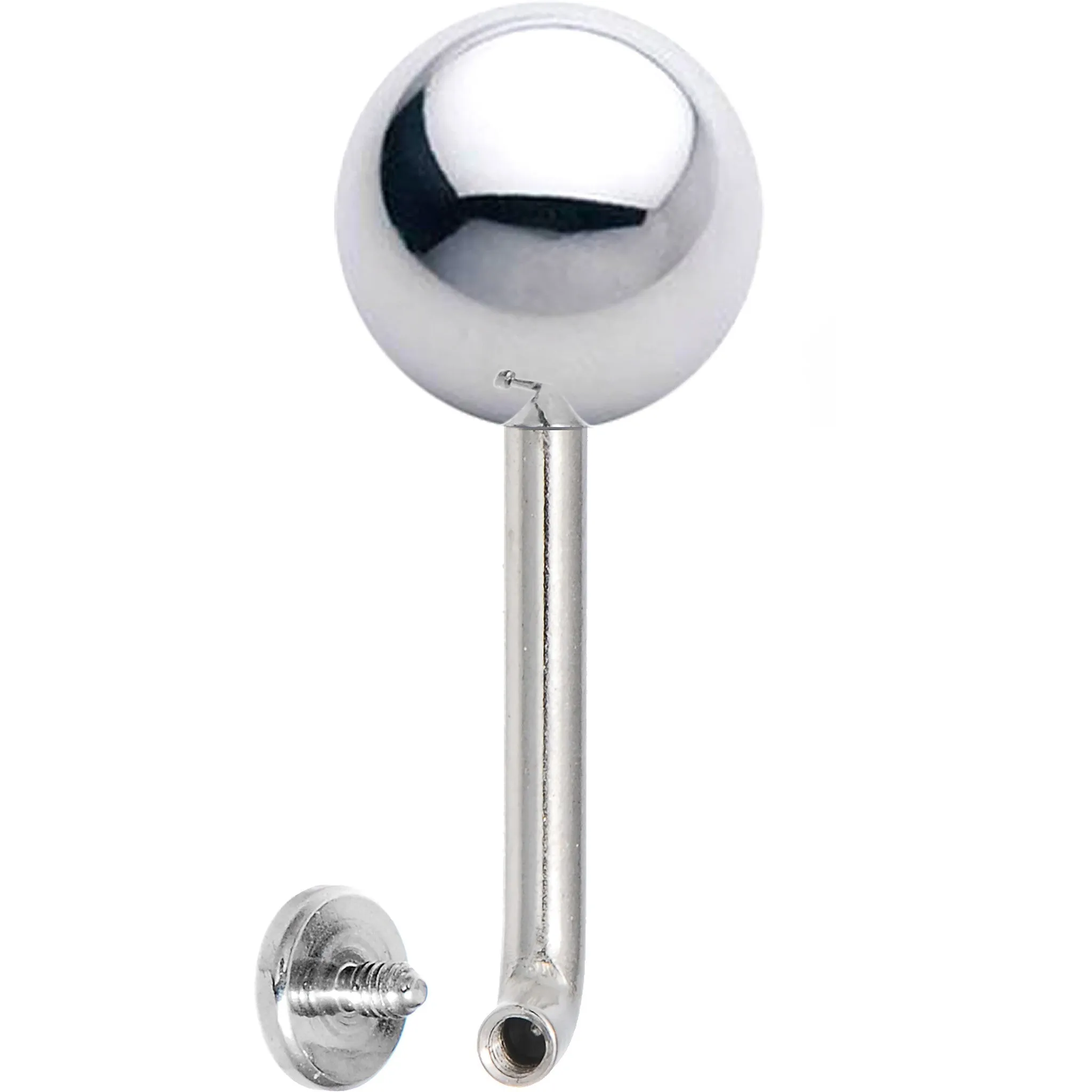 14 Gauge 8mm Steel Ball Vertical Hood Piercing -7/16 2.5mm Rise