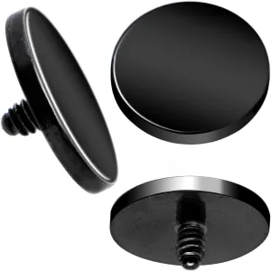14 Gauge Black Titanium IP 4mm Flat Disc Dermal Anchor Top