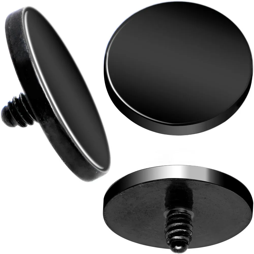14 Gauge Black Titanium IP 4mm Flat Disc Dermal Anchor Top