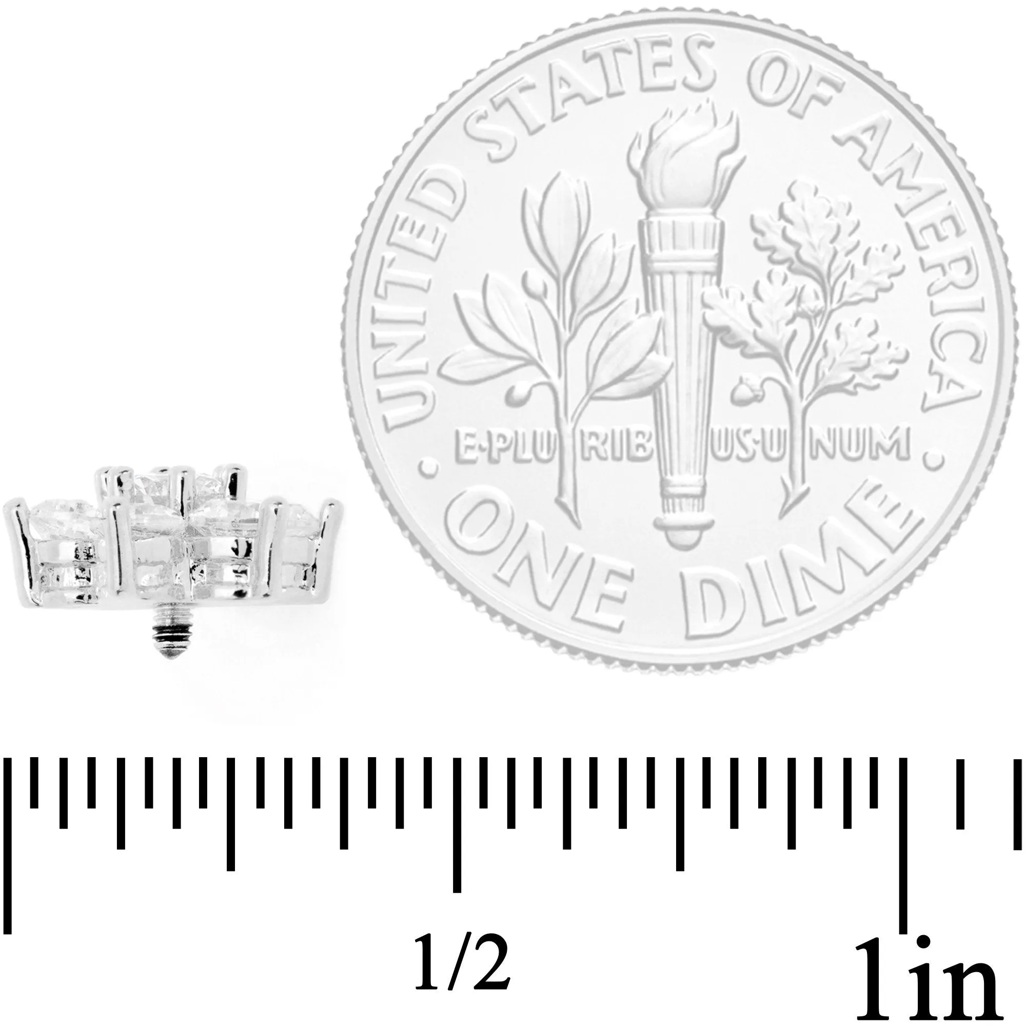 14 Gauge Clear Cubic Zirconia Gem Flower Dermal Anchor Top