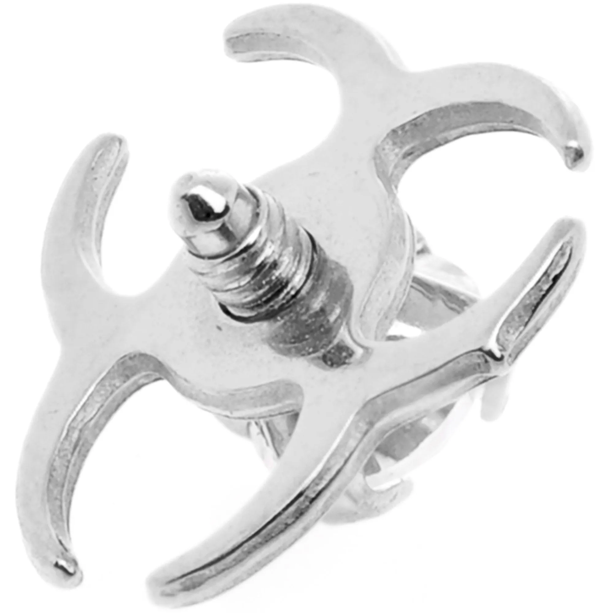14 Gauge Clear Gem Biohazard Dermal Anchor Top