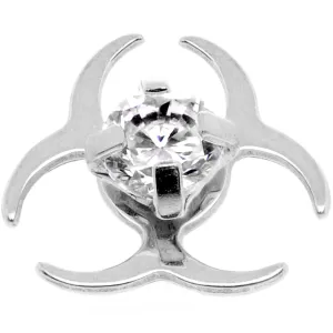 14 Gauge Clear Gem Biohazard Dermal Anchor Top