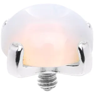 14 Gauge Natural Opalite Externally Threaded Dermal Anchor Top