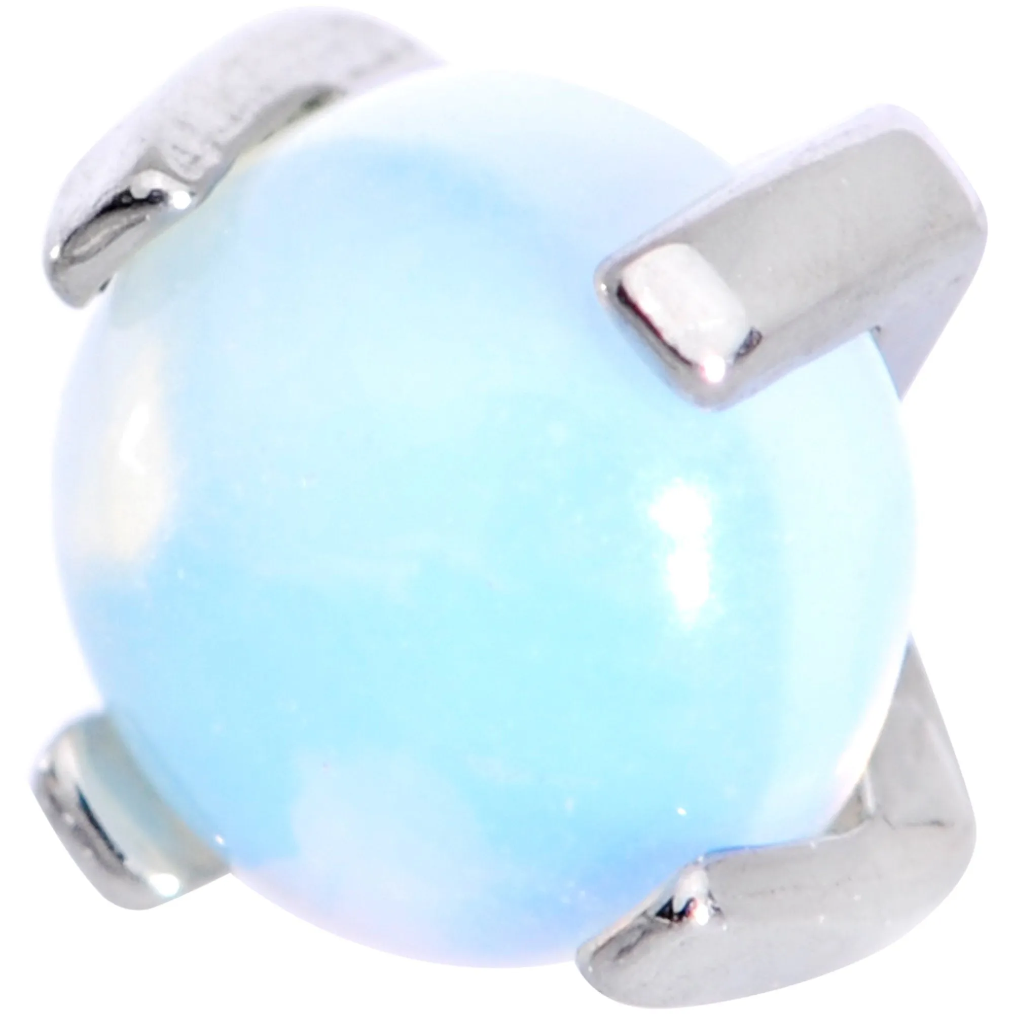 14 Gauge Natural Opalite Externally Threaded Dermal Anchor Top