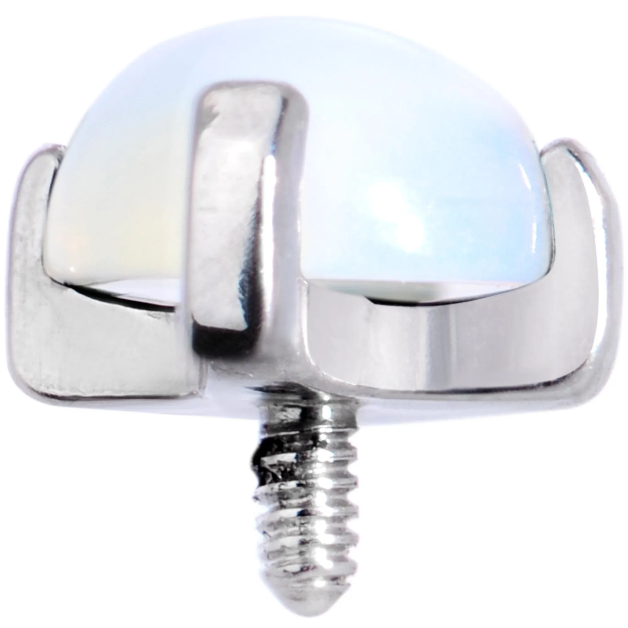 14 Gauge Natural Opalite Externally Threaded Dermal Anchor Top