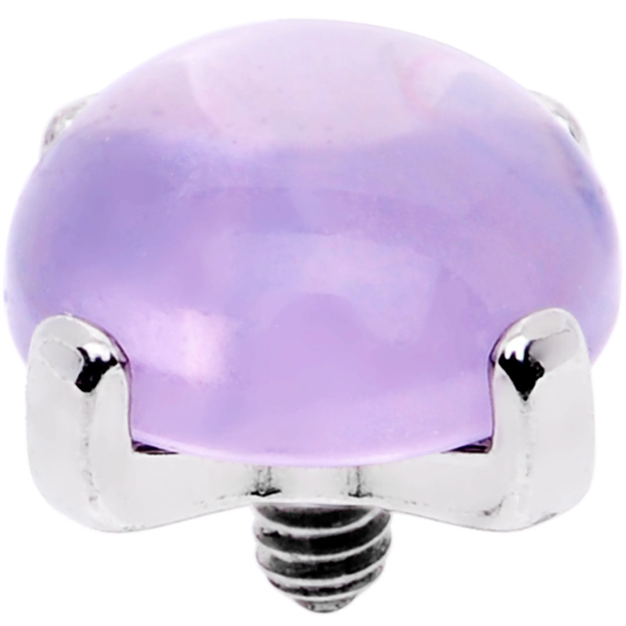 14 Gauge Natural Purple Amethyst Externally Threaded Dermal Anchor Top