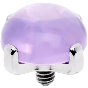 14 Gauge Natural Purple Amethyst Externally Threaded Dermal Anchor Top