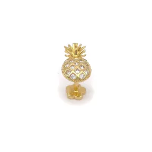 14k CZ Pineapple Internal Threaded Stud