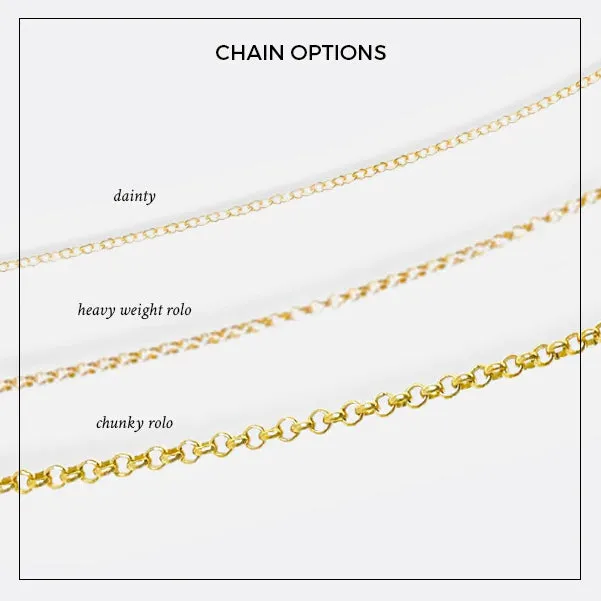 14K Gold Partial Pavé Diamond Silhouette Charm Necklace