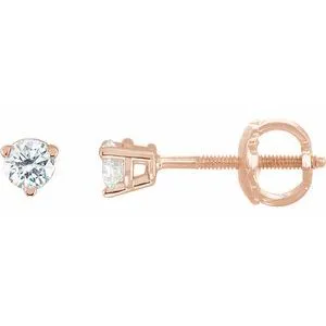 14K Rose 1/5 CTW Natural Diamond Earrings