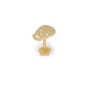 14k Skull with CZ Eyes Internal Threaded Stud