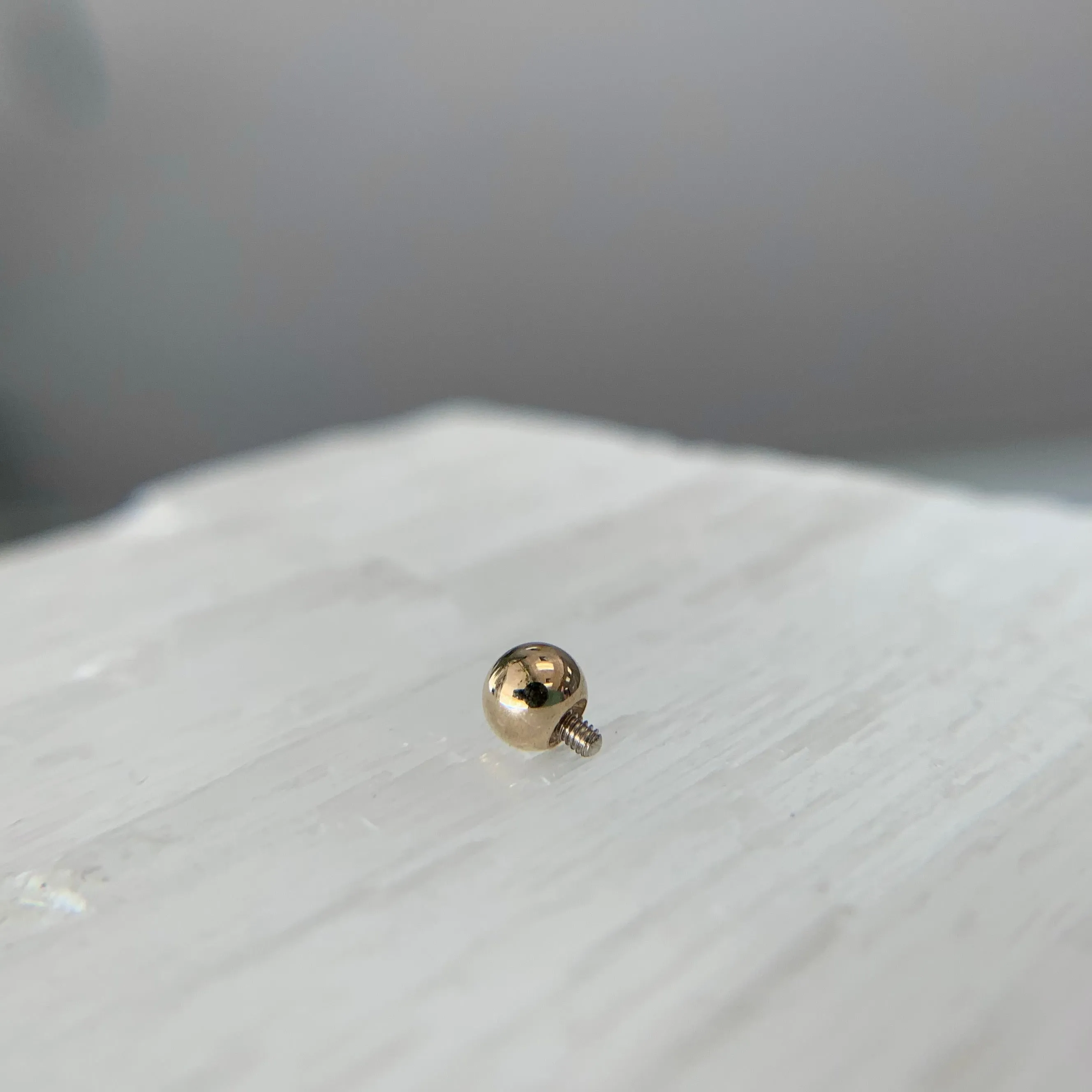 14k Solid Gold Threaded Bead