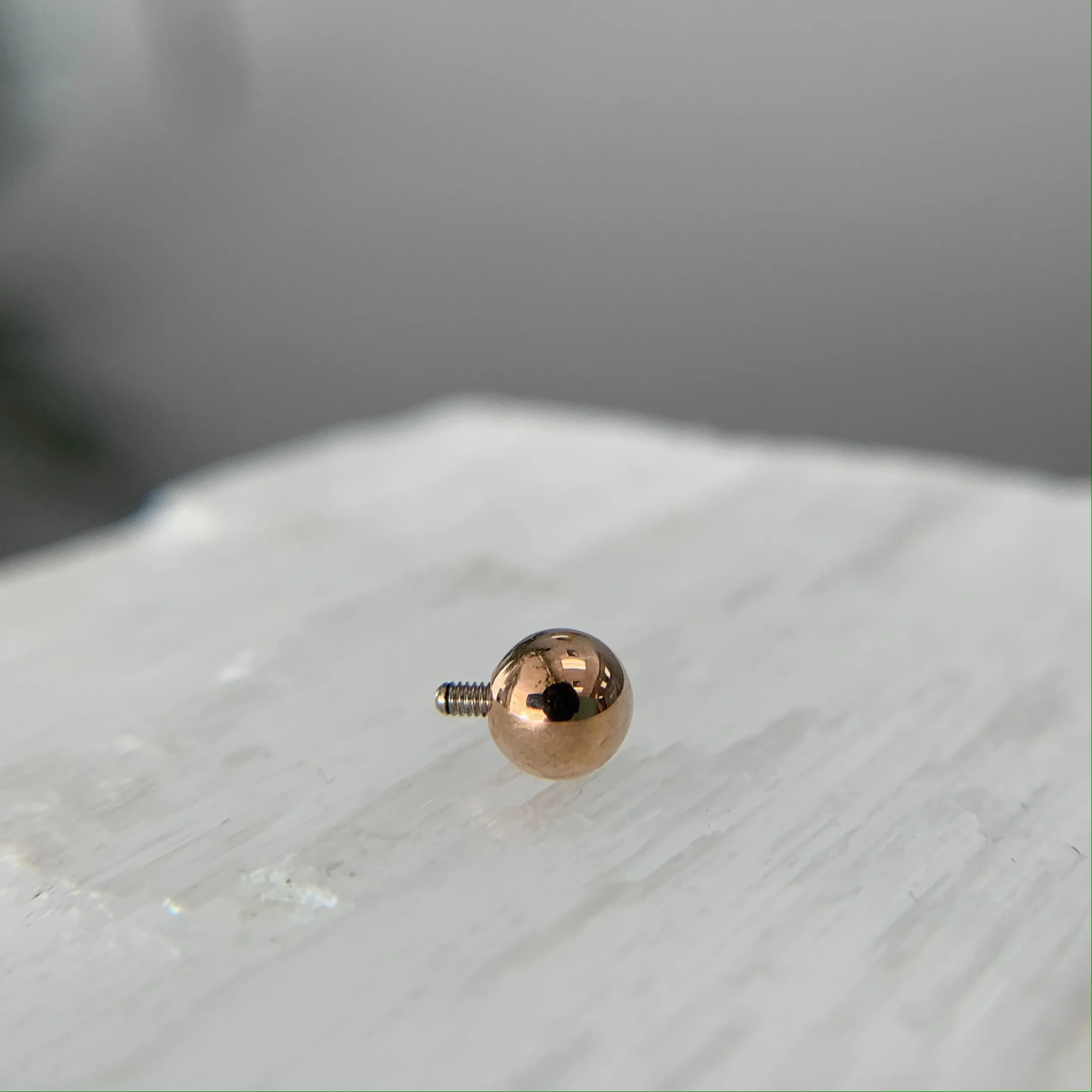 14k Solid Gold Threaded Bead