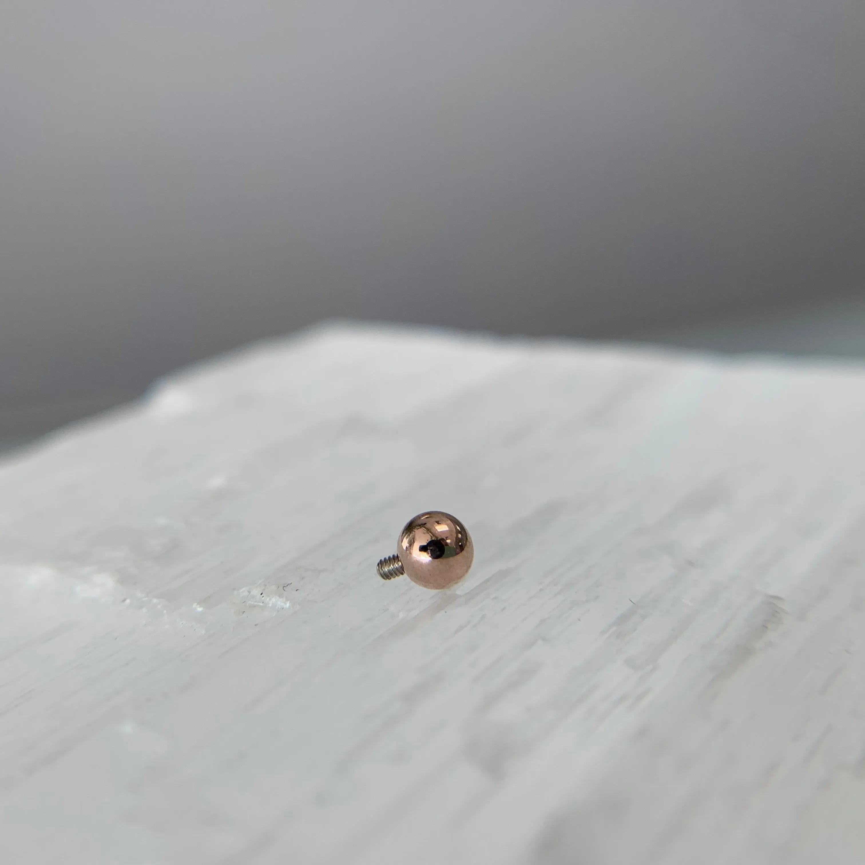 14k Solid Gold Threaded Bead