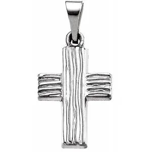 14K White 13x10 mm The Rugged Cross® Pendant