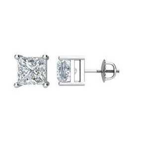 14K White 1/4 CTW Diamond Threaded Post Stud Earrings