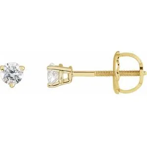 14K Yellow .03 CTW Natural Diamond Earrings