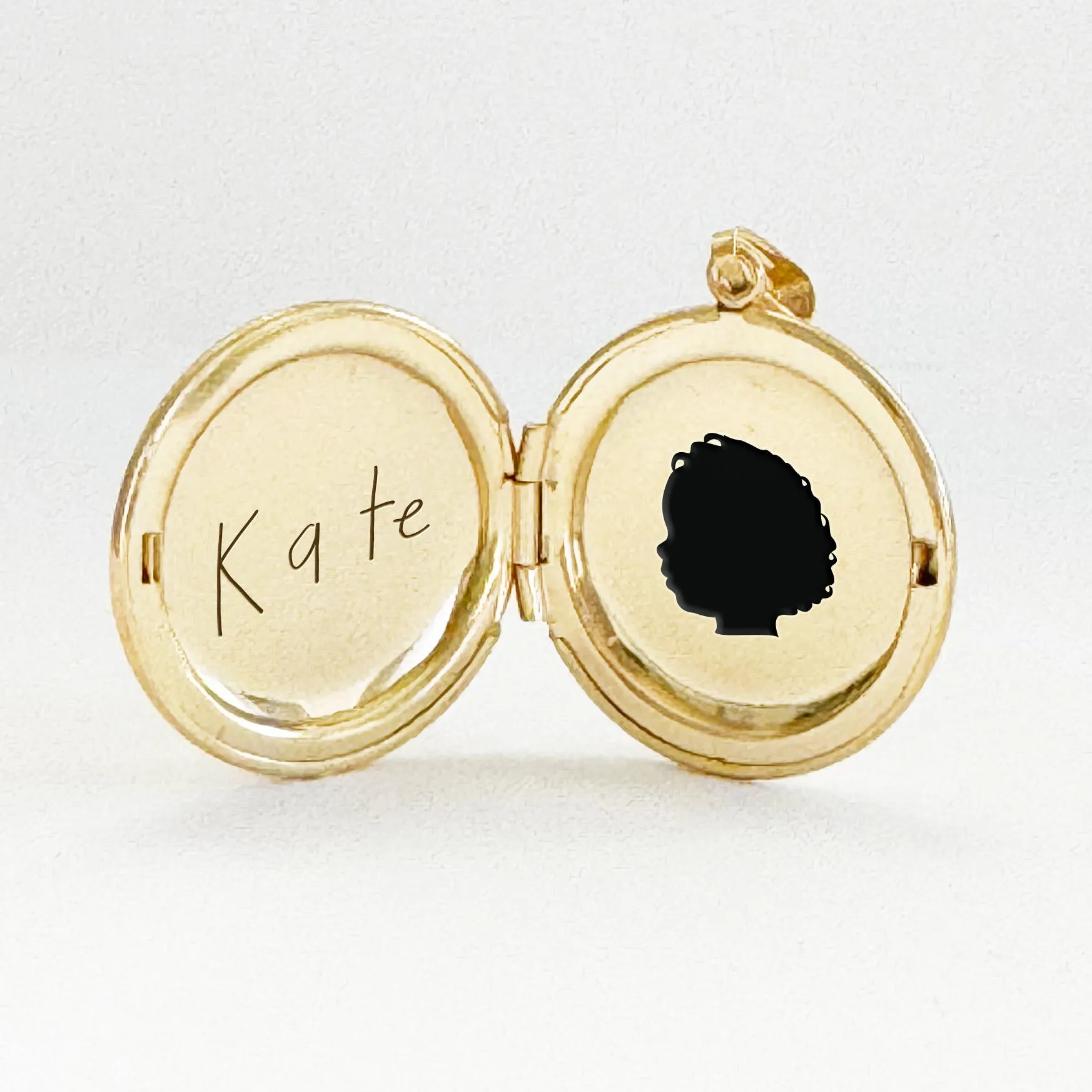 14k Yellow Gold Large Silhouette Locket Necklace