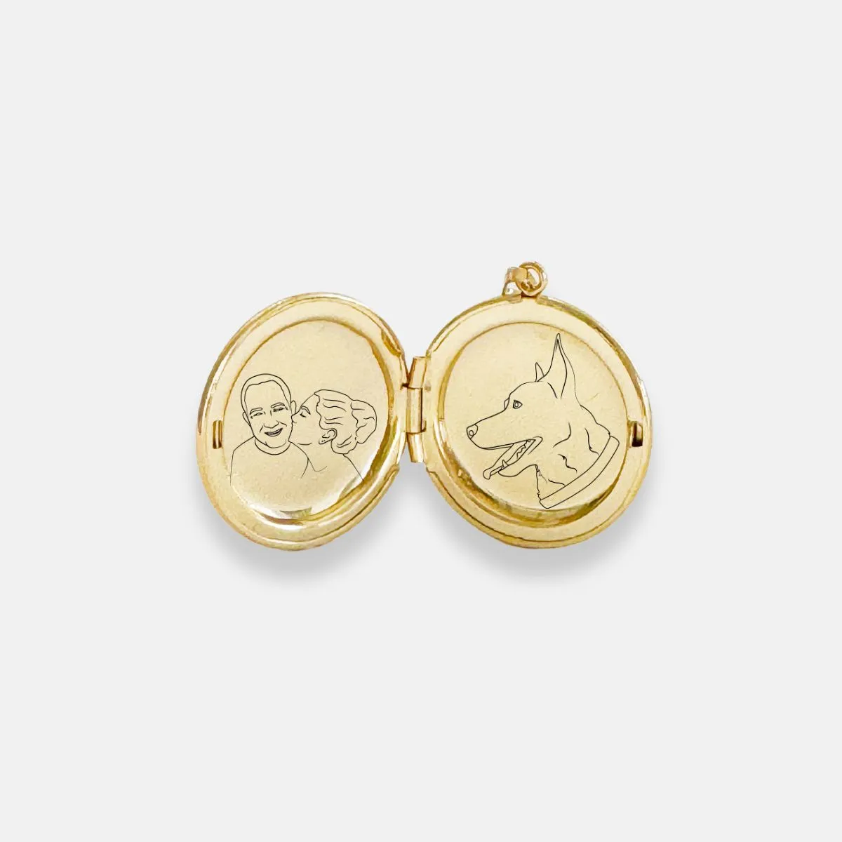 14k Yellow Gold Large Silhouette Locket Necklace