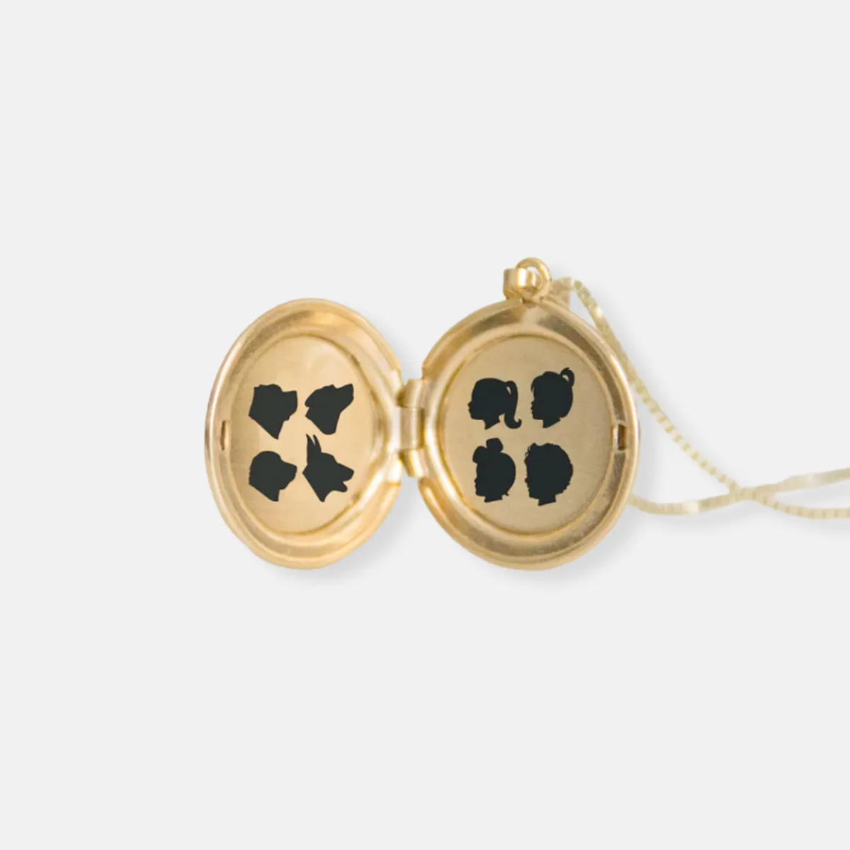 14k Yellow Gold Large Silhouette Locket Necklace