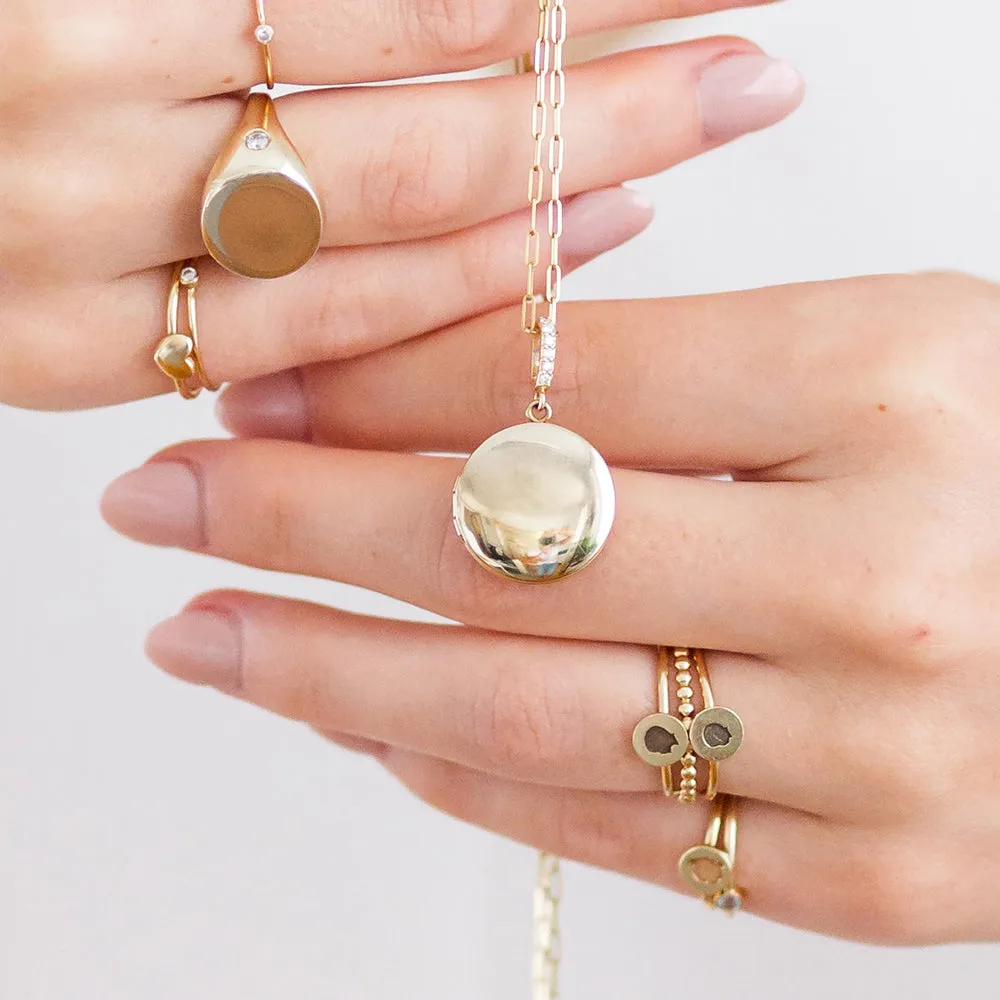 14k Yellow Gold Large Silhouette Locket Necklace