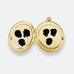 14k Yellow Gold Large Silhouette Locket Necklace