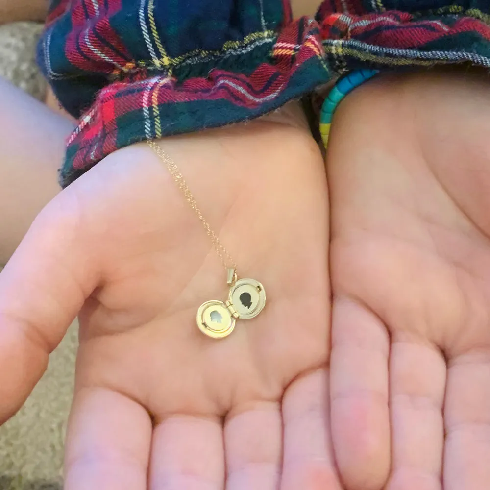 14k Yellow Gold Petite Silhouette Locket Necklace