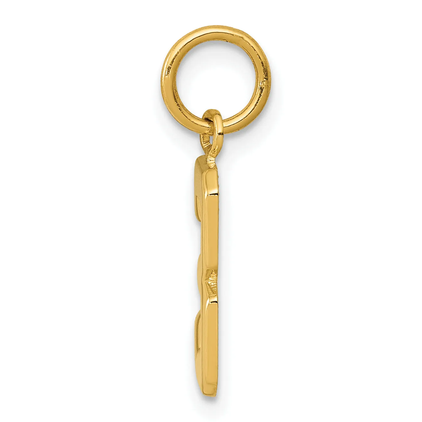 14k yellow gold small polished number 3 charm