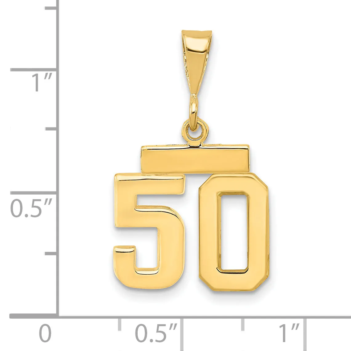 14k yellow gold small polished number 50 charm