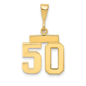 14k yellow gold small polished number 50 charm