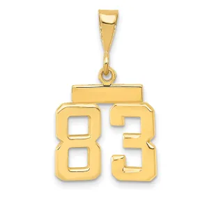14k yellow gold small polished number 83 charm