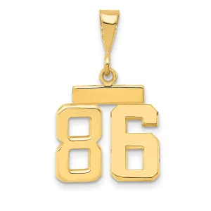 14k yellow gold small polished number 86 charm