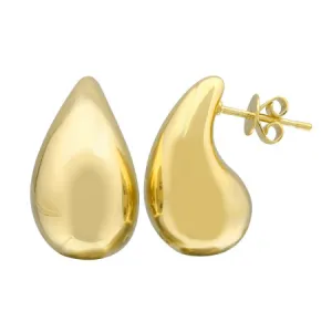 14k Yellow Gold Teardrop Post Earrings
