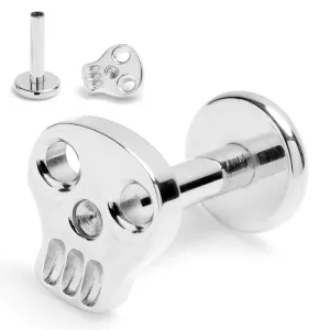 16 Gauge 1/4 ASTM F-136 Implant Grade Titanium Internally Threaded Skull Labret