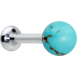 16 Gauge 1/4 Elegant Blue Turquoise Internally Threaded Labret Tragus