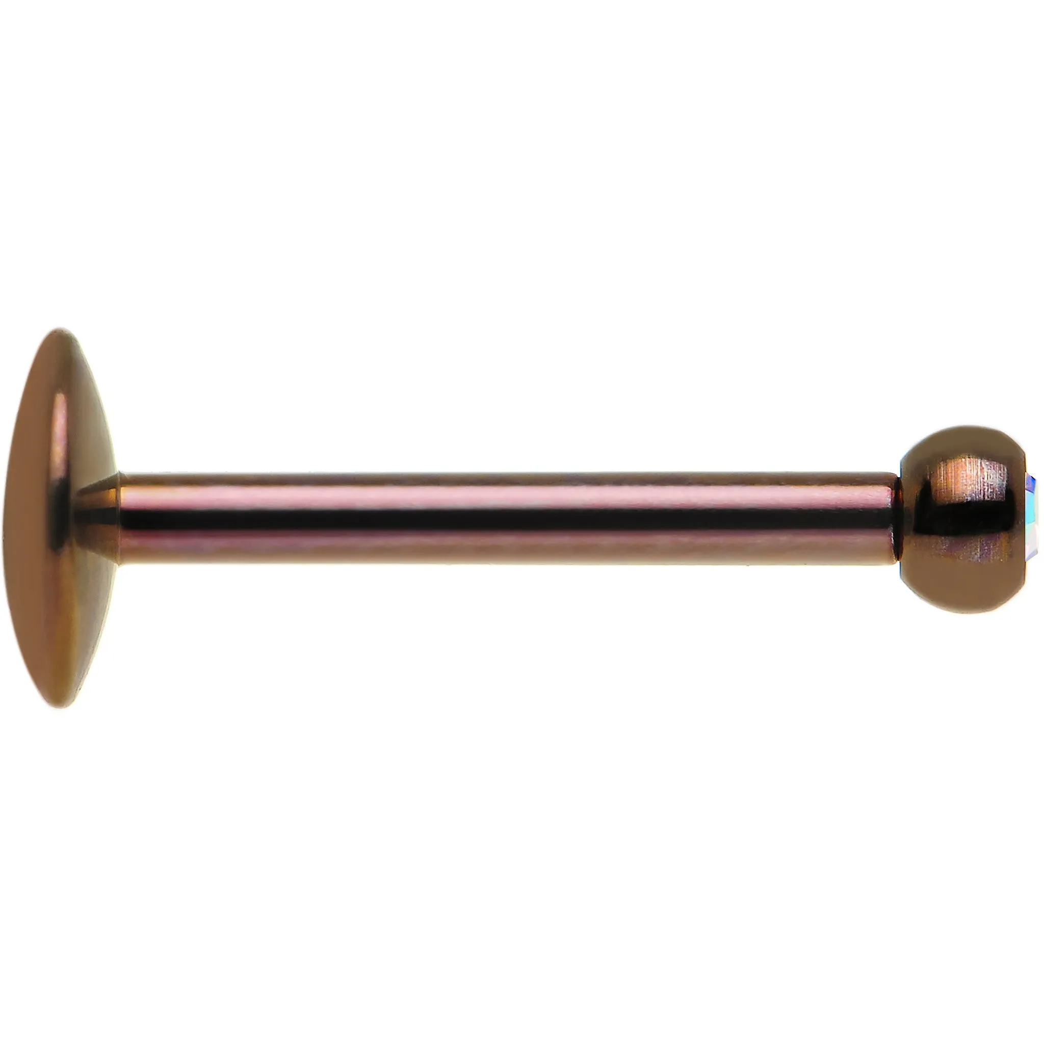 16 Gauge 3/8 Aurora Gem Bronze Anodized Titanium Labret Monroe 2.5mm